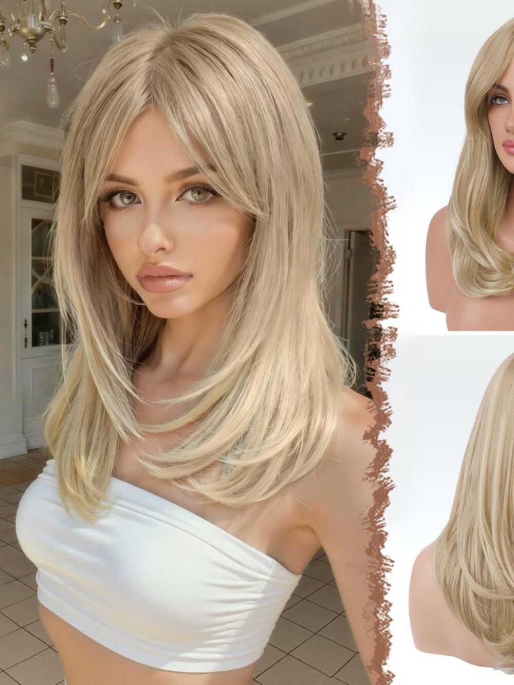 New FESHFEN Blonde Wig